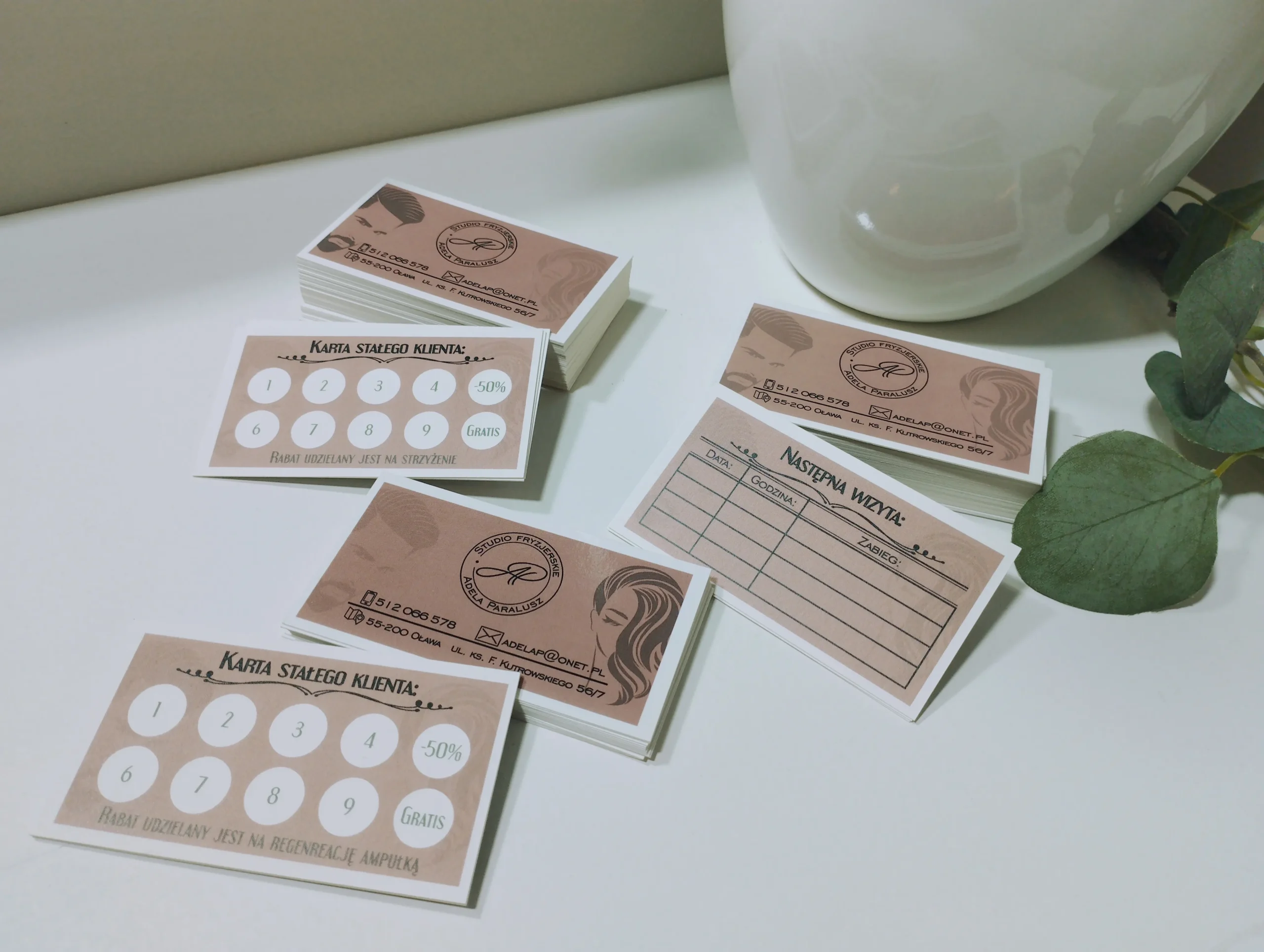 Wizytówka / terminarz / karta stałego klienta